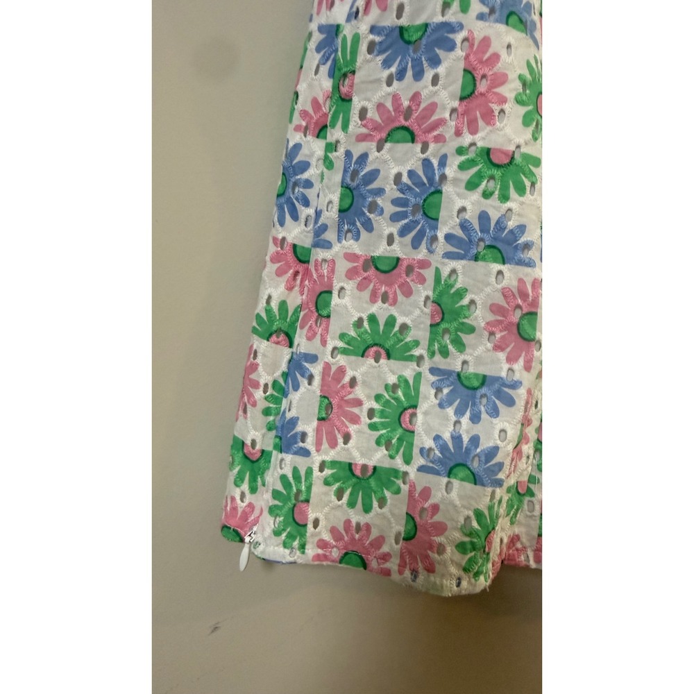 Talbots Eyelet Shell Multi Color Floral Checkered Button‎ Back Size PS - Picture 4 of 9